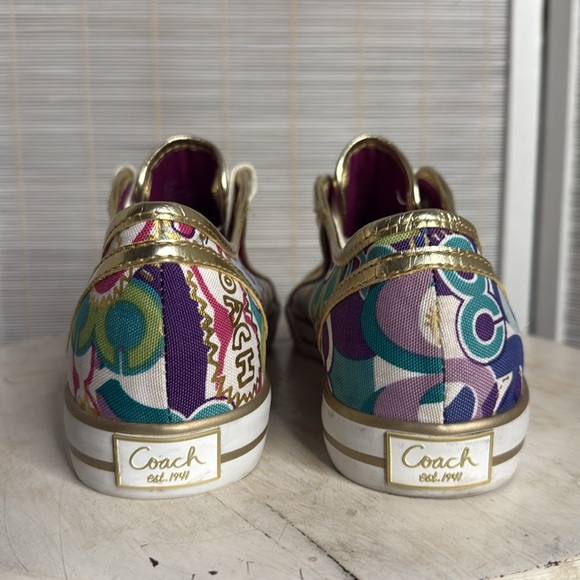 Coach Dee Poppy Pop C Women's Multicolor gold Sneakers - Picture 6 of 10